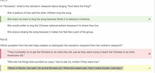 In Homesick, what is the narrator's viewpoint about singing God Save the King?

She is jealous o