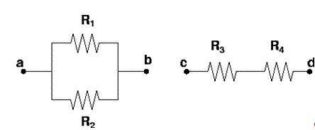 Consider the sections of two circuits illustrated above. Select True or False for all statements. Af