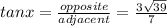 tan x =\frac{opposite}{adjacent} =\frac{3\sqrt{39}}{7}