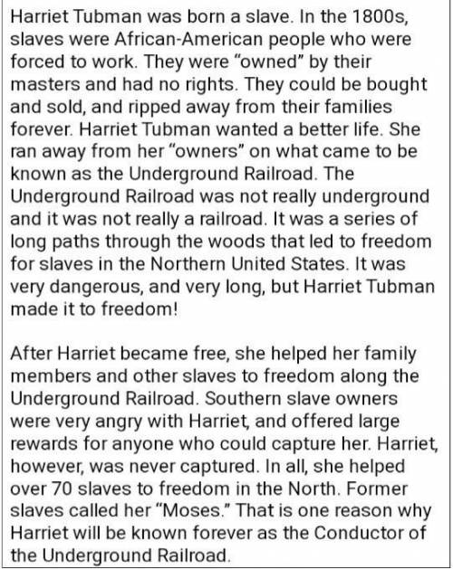 Background about Harriet Tubman