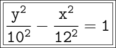 \huge\boxed{  \red{ \boxed{ \tt{ \frac{ {y}^{2} }{ {10}^{2} }  -  \frac{ {x}^{2} }{ {12}^{2} }  = 1}}}}