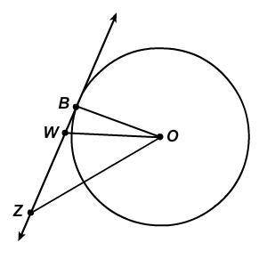 Ex is tangent to circle o at point b what is the measure of