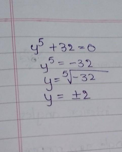 Factor the polynomial y^5+32​