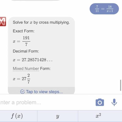 How do i solve 7/11 = 18/x+1
