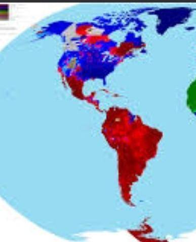 Find or draw a blank map of North and South America. Research the locations of Catholic areas and Pr