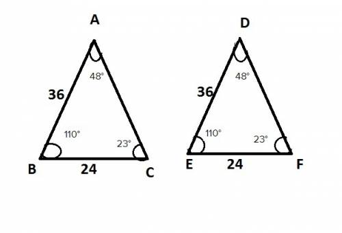 Use the information below to find f such that triangle abc is congruent with triangle def. a b equal