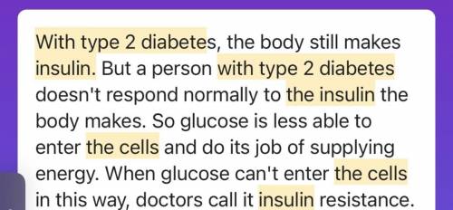 Why do people with diabetes type 2 have weird cells that don't take the insulin?