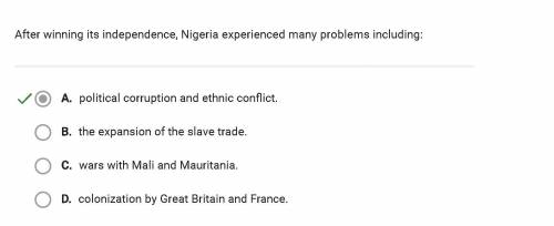 After winning its independence, nigeria experienced many problems including: