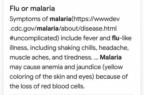 How is malaria different from a typical flu
