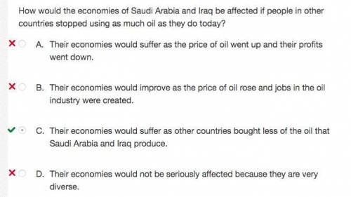How would the economies of saudi arabia and iraq be affected if people in other countries stopped us