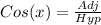 Cos(x) = \frac{Adj}{Hyp}