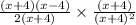 \frac{(x+4)(x-4)}{2(x+4)}\times \frac{(x+4)}{(x+4)^2}