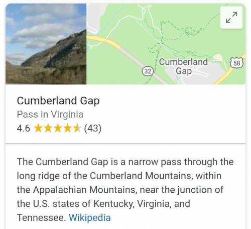 The cumberland gap or is located along the present day border of which state