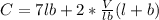 C = 7lb + 2*\frac{V}{lb}(l + b)