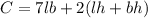 C = 7lb + 2(lh + bh)