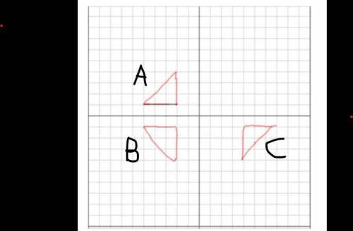 Triangle a is reflected i nthe x-axis to give b triangle b isreflected in the y axis to give shape c