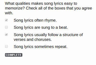 What qualities makes song lyrics easy to memorize?