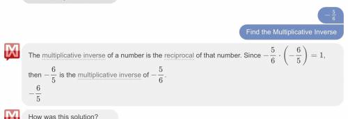 What is the multiplicative inverse of -5/6