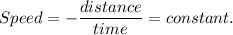  Speed=-\dfrac{distance}{time}=constant.