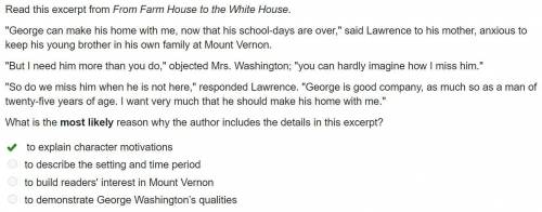 Read this excerpt from From Farm House to the White House.

George can make his home with me, now t