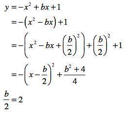 What value of b completes the function f(x)=-x^2+bx+1?