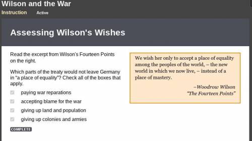 Read the excerpt from Wilson's Fourteen Points on the right. Which parts of the treaty would not lea