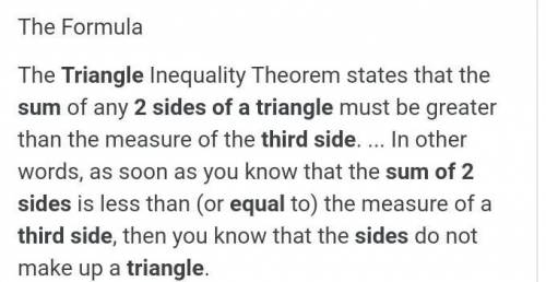 PLEASE HELP D:

Which of the following possibilities will form a triangle?
A - Side = 16 cm, side =