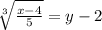 \sqrt[3]{\frac{x -4}{5}}= y - 2