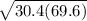 \sqrt{30.4(69.6)}