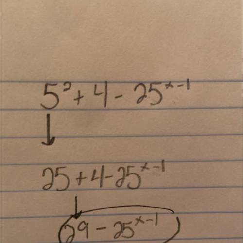 Solve for x 5 to the power 2 x + 4 - 25 to the power x - 1 is equals to ​