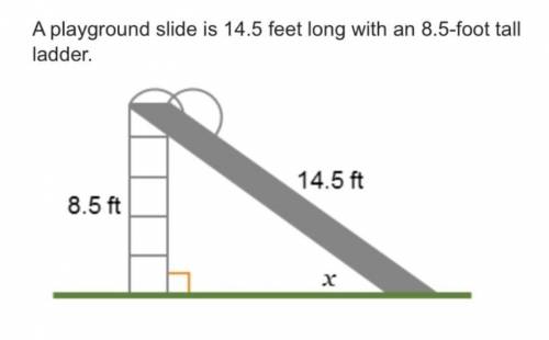 What is the measure of the angle that the slide makes with the ground, x, to the nearest degree? 28°