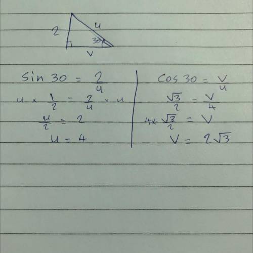 Find the value of the variables for the triangle above