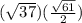 (\sqrt{37}) (\frac{\sqrt{61} }{2})
