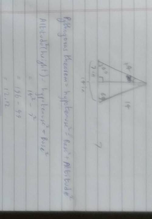Select the correct answer.

What is the height, x, of the equilateral triangle?
an equilateral trian