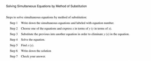 Simultaneous equations, any method
