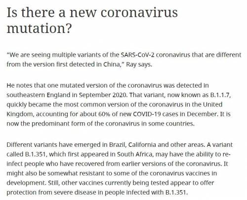 Name two current mutated versions of the Corona virus
