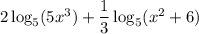 2\log_5(5x^3)+\dfrac{1}{3}\log_5(x^2+6)