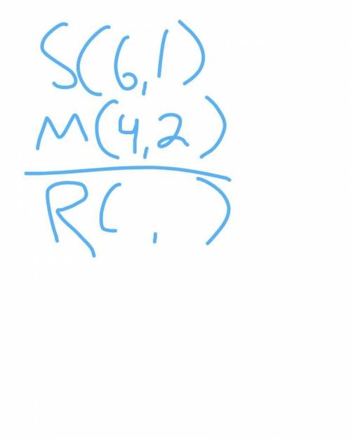 M(4, 2) is the midpoint of rs. the coordinates of s are (6, 1). what are the coordinates of r?
