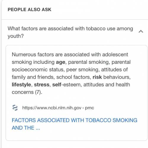 What are five factors of tobacco use in youth