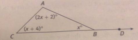 4. What is the measure of angle ABD in the figure below?*
D
2x
A
B
с