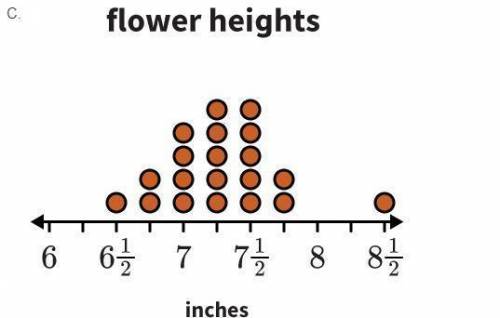 Janette measures the heights in inches of some of the flowers in her garden to see which ones are gr