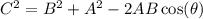 C^2=B^2+A^2-2AB\cos(\theta)