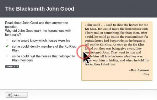Read about John Good and then answer the question. Why did John Good mark the horseshoes with bent n