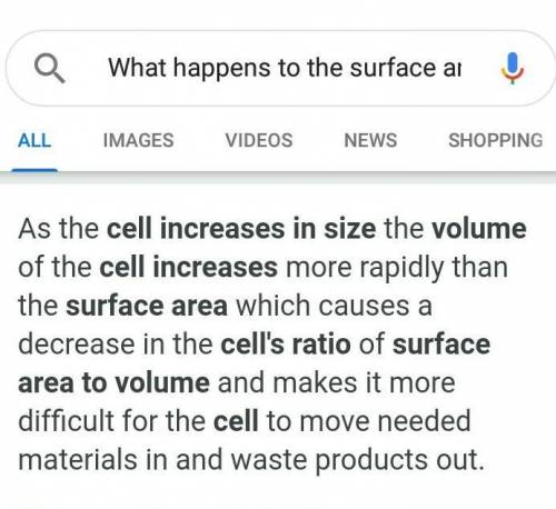 ✨Help a bestie out:

What happens to the surface-area-to-volume ratio as the cell increases in size?