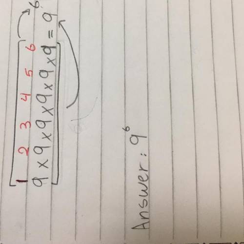 How do I Write 9 × 9 × 9 × 9 × 9 × 9 using an exponent?