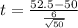 t=\frac{52.5-50}{\frac{6}{\sqrt{50} } }