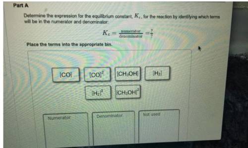 Determine the expression for the equilibrium constant, KcKcK_c, for the reaction by identifying whic