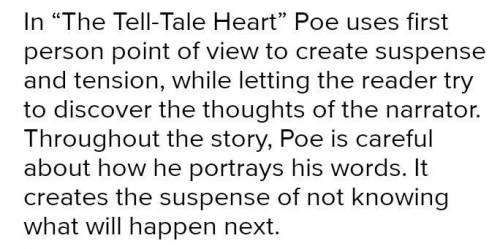 How does Poe create suspense in the story The Tell Tale Heart?​