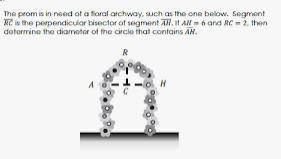 The prom is in need of a floral archway, such as the one below. Segment RC is the perpendicular bise
