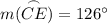m(\stackrel{\Large \frown}{CE})=126^\circ